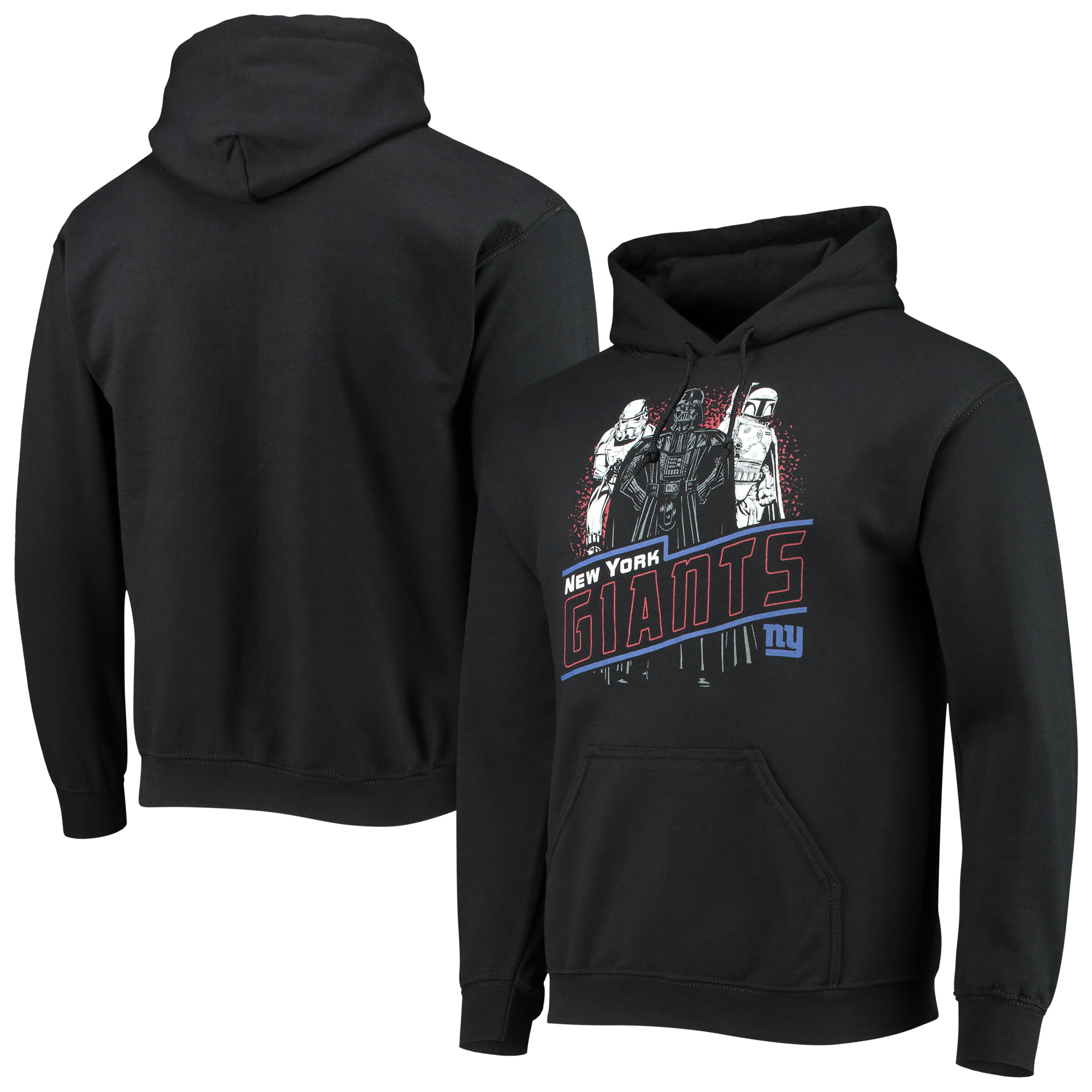 Men's Junk Food Black New York Giants Star Wars Empire Pullover Hoodie