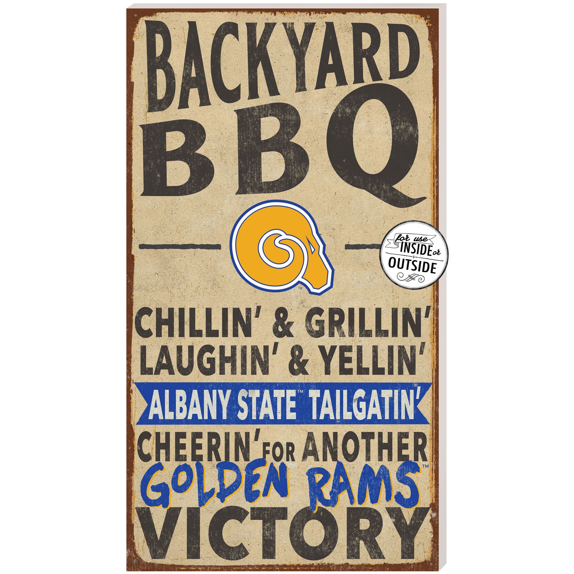 Albany State Golden Rams 11'' x 20'' Indoor/Outdoor BBQ Sign