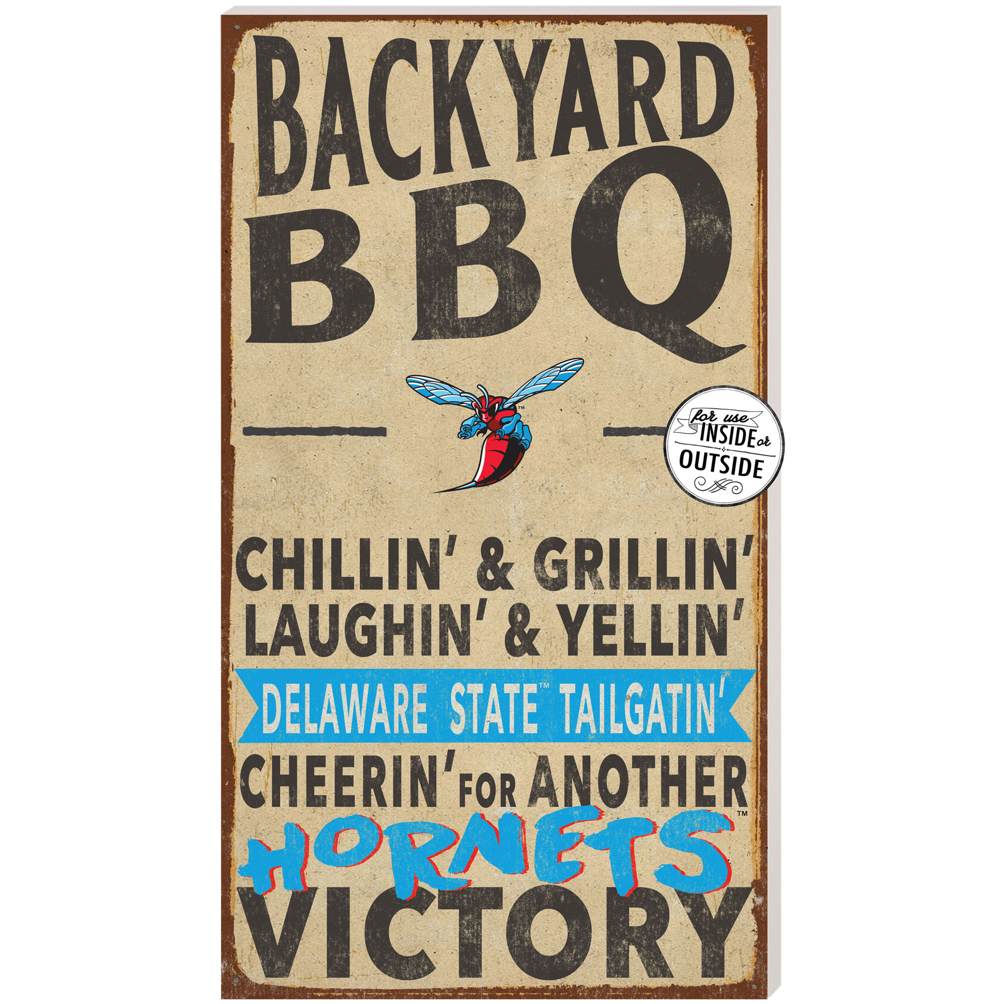 Delaware State Hornets 11'' x 20'' Indoor/Outdoor BBQ Sign