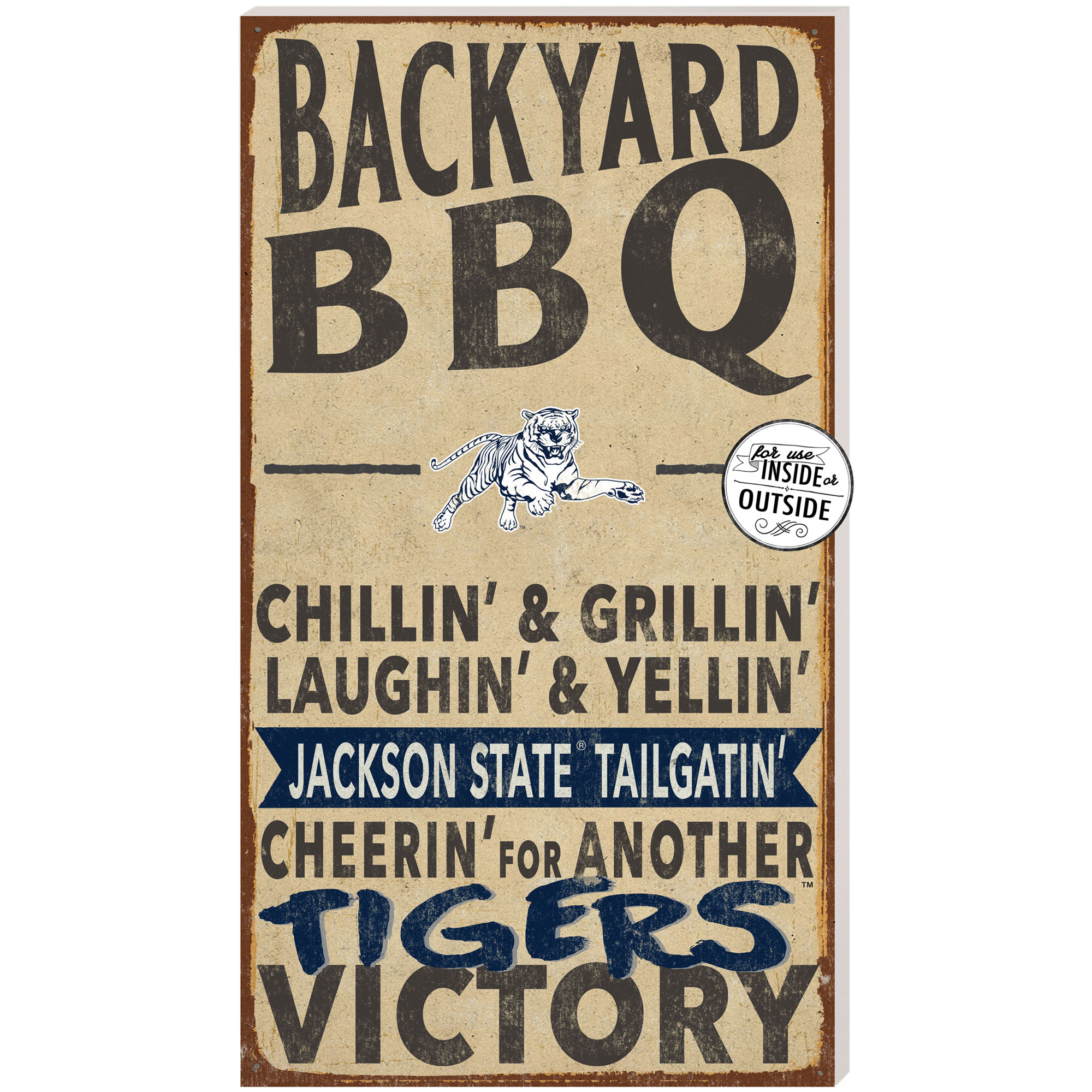 Jackson State Tigers 11'' x 20'' Indoor/Outdoor BBQ Sign