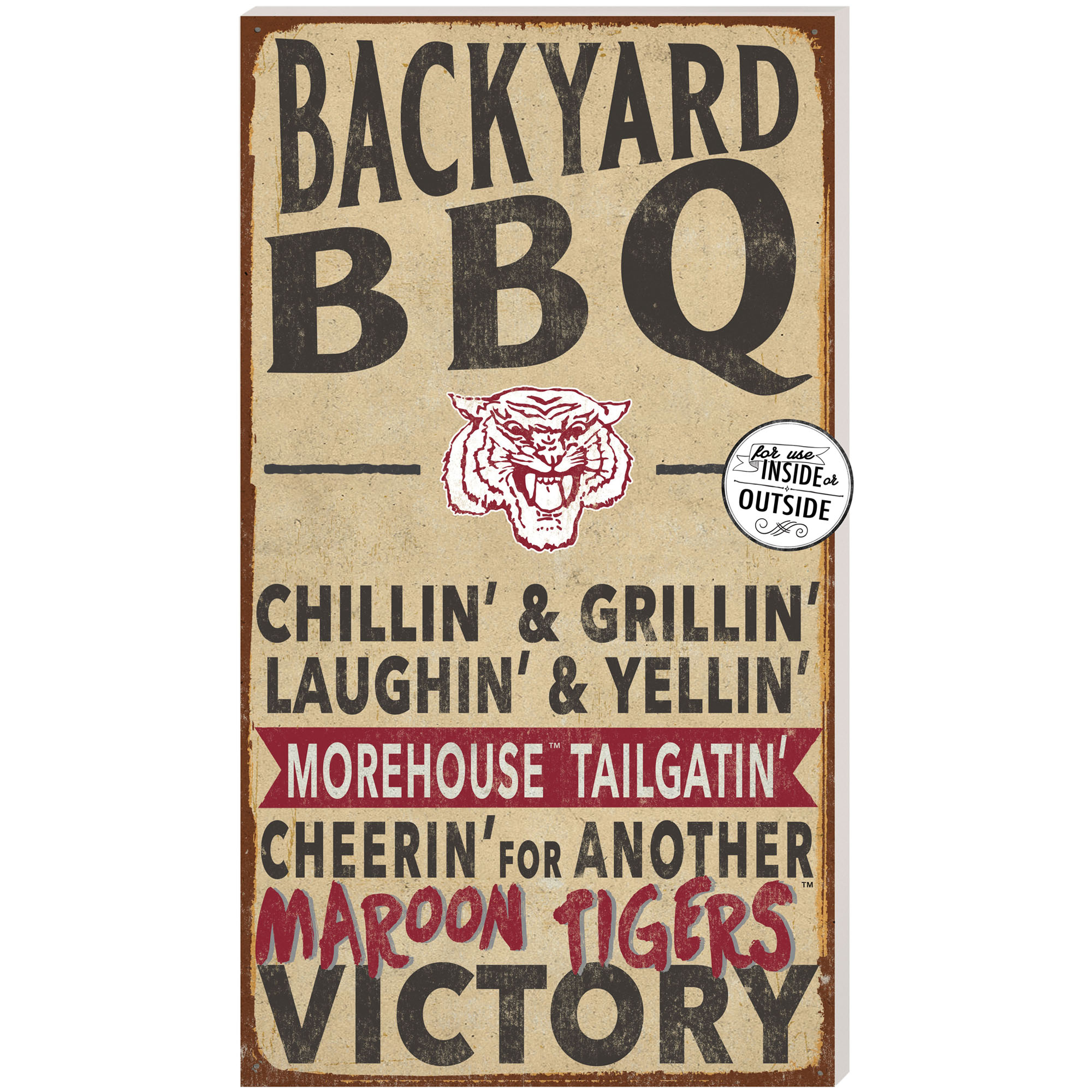 Morehouse Maroon Tigers 11'' x 20'' Indoor/Outdoor BBQ Sign