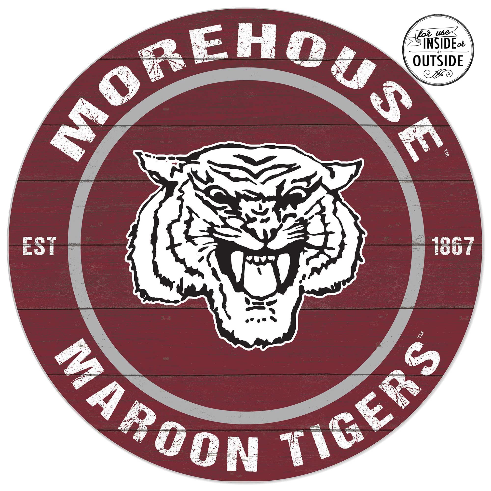 Morehouse Maroon Tigers 20'' x 20'' Indoor/Outdoor Circle Sign