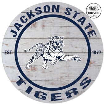 Jackson State Tigers 20'' x 20'' Indoor/Outdoor Weathered Circle Sign
