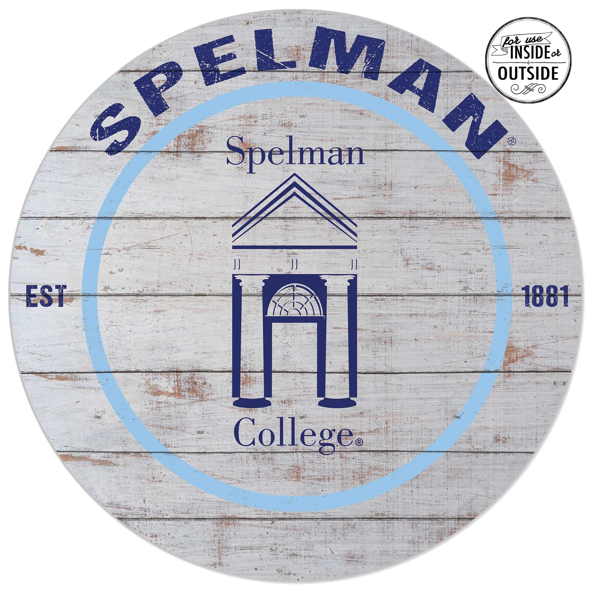 Spelman College Jaguars 20'' x 20'' Indoor/Outdoor Weathered Circle Sign