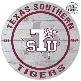 Texas Southern Tigers 20'' x 20'' Indoor/Outdoor Weathered Circle Sign