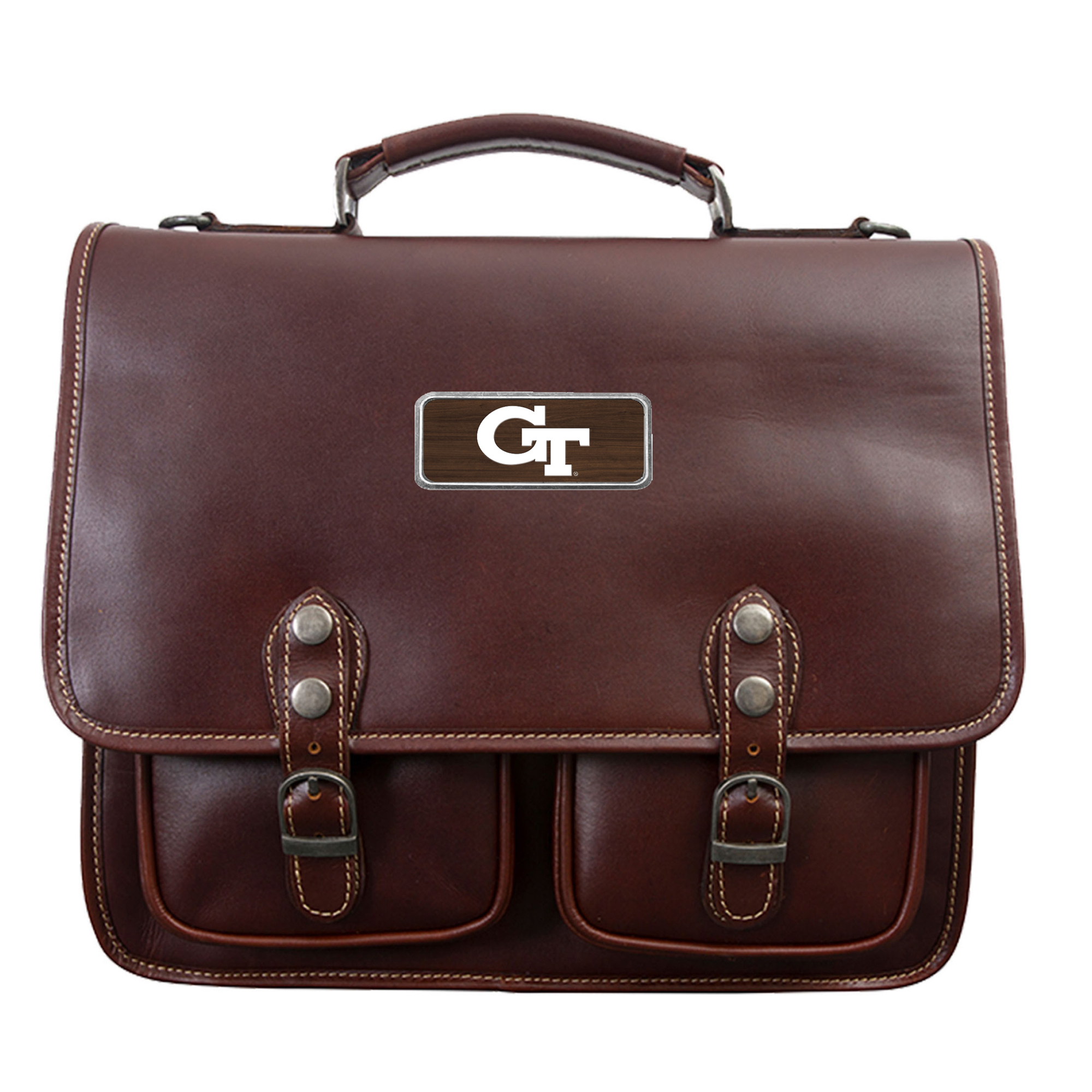 Brown Georgia Tech Yellow Jackets Logo Plate Sabino Canyon Briefcase