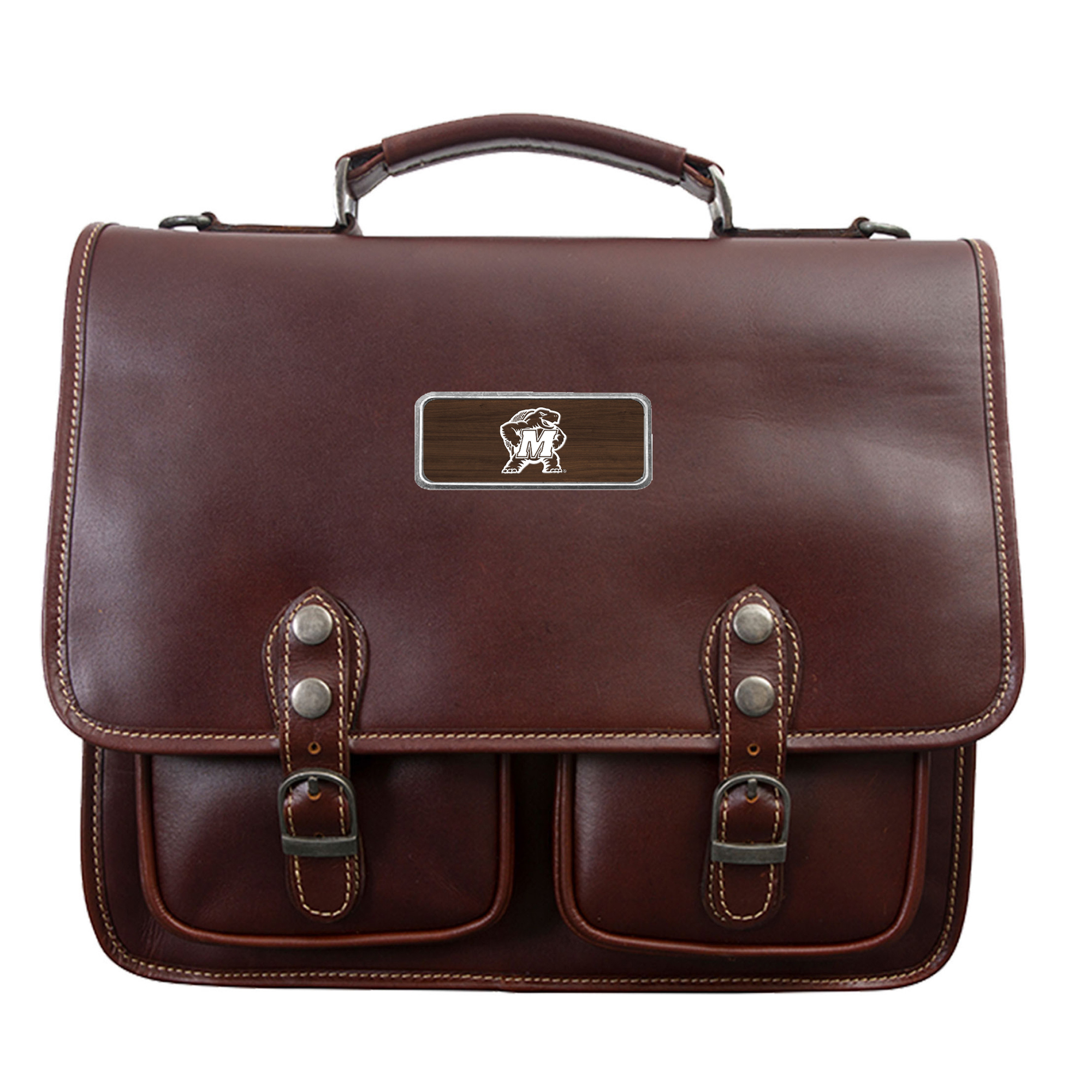 Brown Maryland Terrapins Logo Plate Sabino Canyon Briefcase