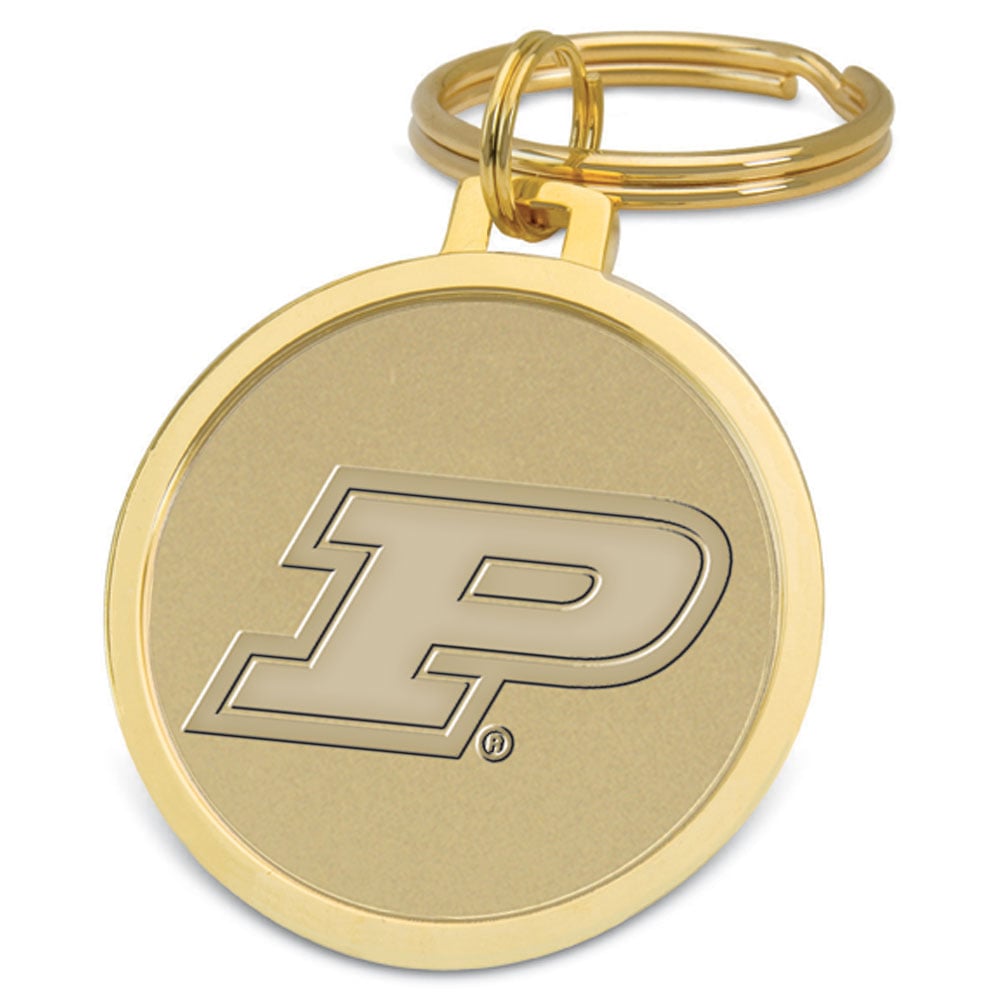 Gold Purdue Boilermakers Split-Wire Logo Key Ring