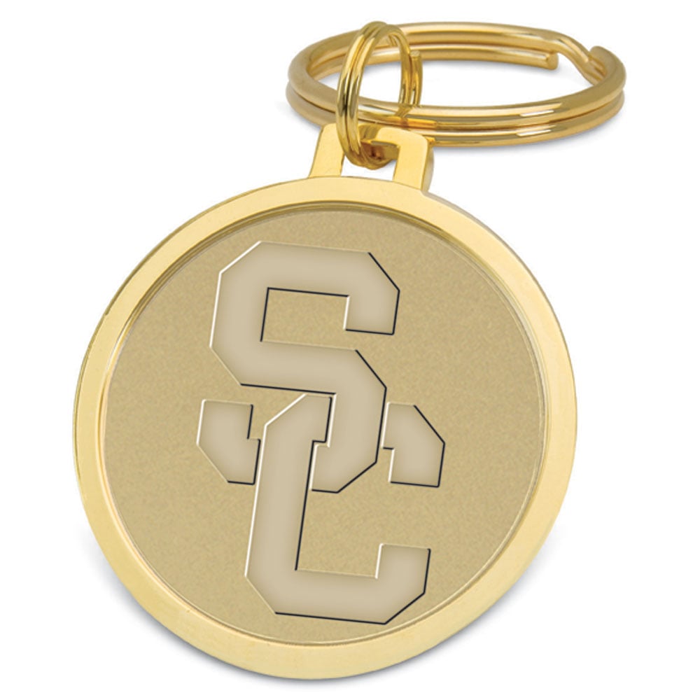 Gold USC Trojans Split-Wire Logo Key Ring