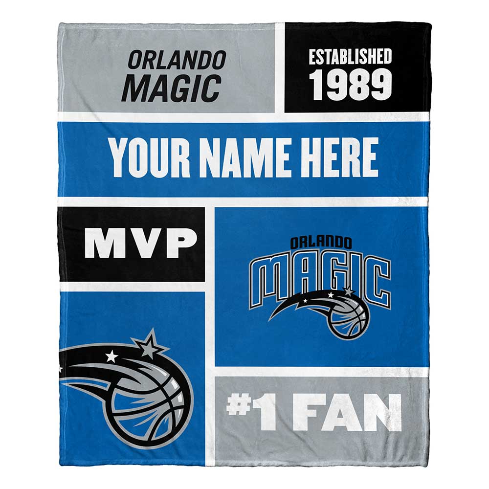 The Northwest Group Orlando Magic 50'' x 60'' Colorblock Personalized Silk Touch Throw