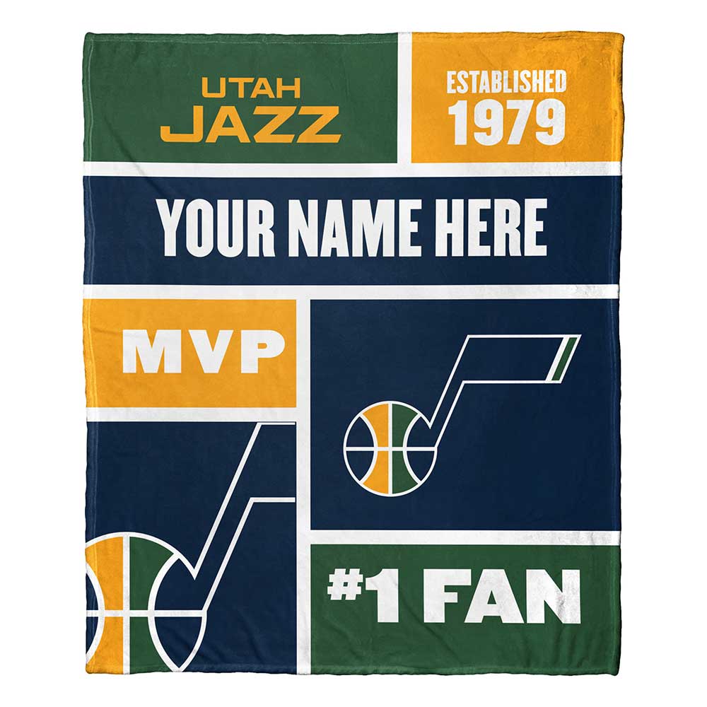 The Northwest Group Utah Jazz 50” x 60” Colorblock Personalized Silk Touch Throw The Northwest Group Utah Jazz 50” x 60” Colorblock Personalized Silk Touch Throw