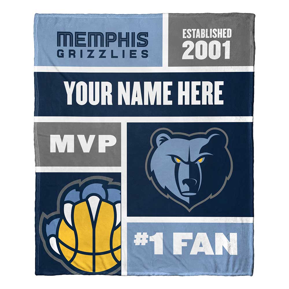 The Northwest Group Memphis Grizzlies 50'' x 60'' Colorblock Personalized Silk Touch Throw