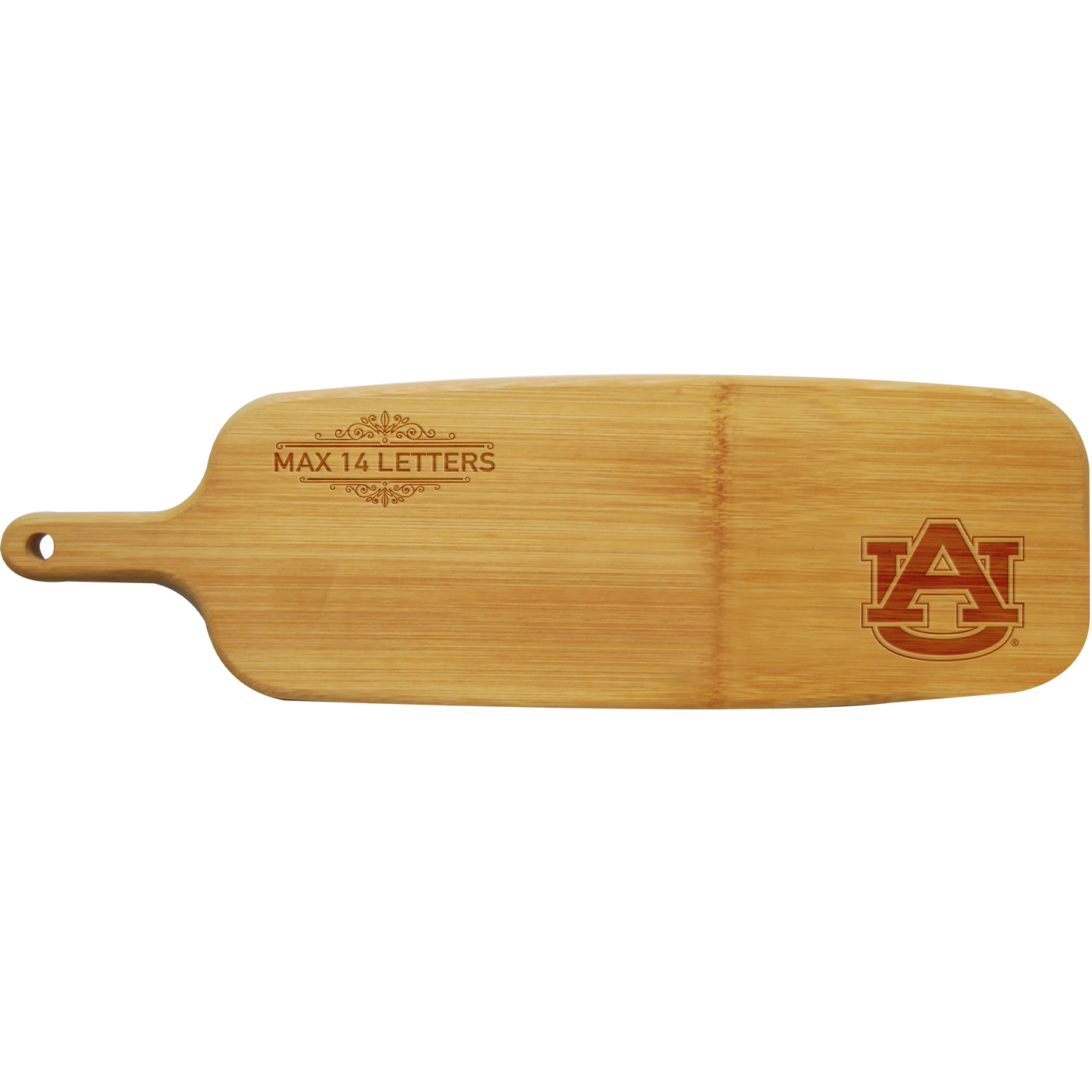 Auburn Tigers Personalized Bamboo Paddle Serving Board