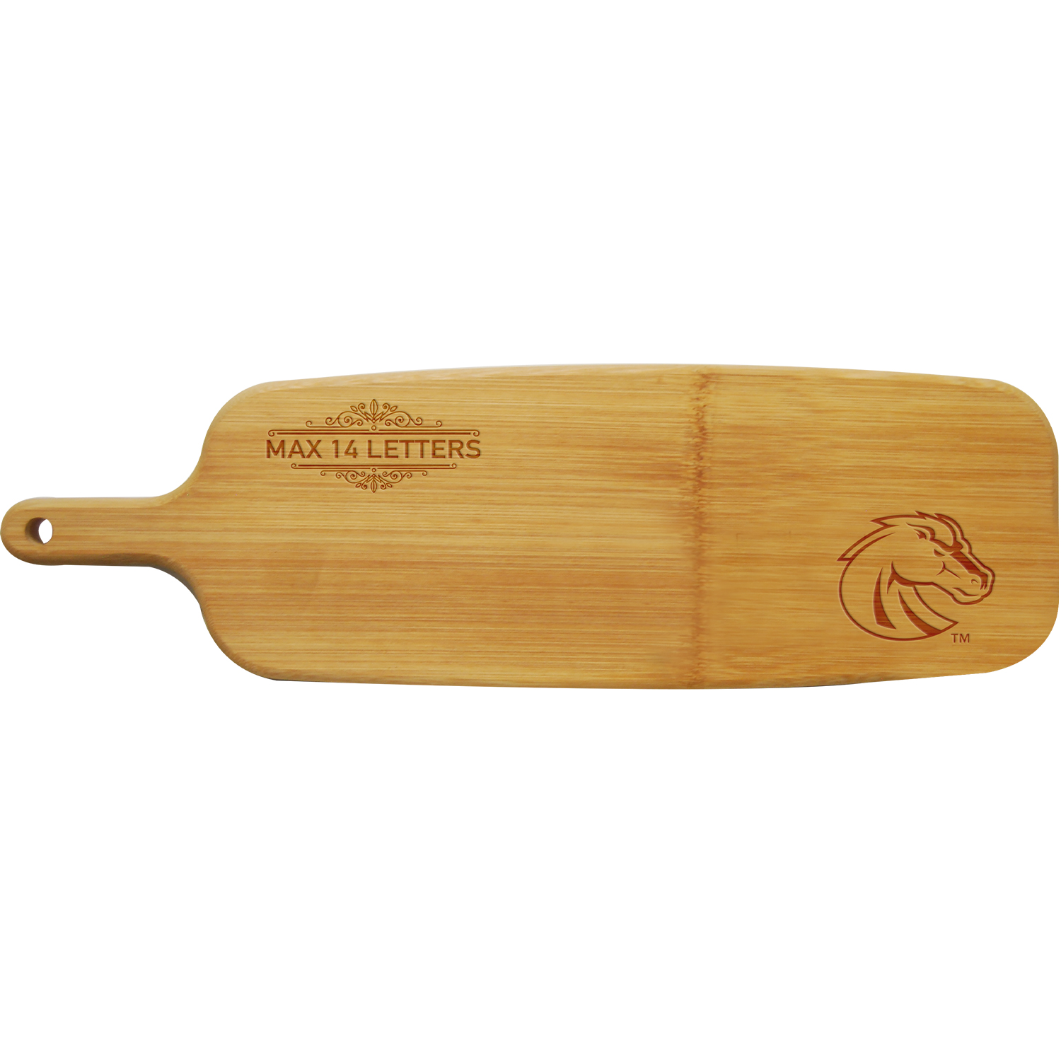 Boise State Broncos Personalized Bamboo Paddle Serving Board