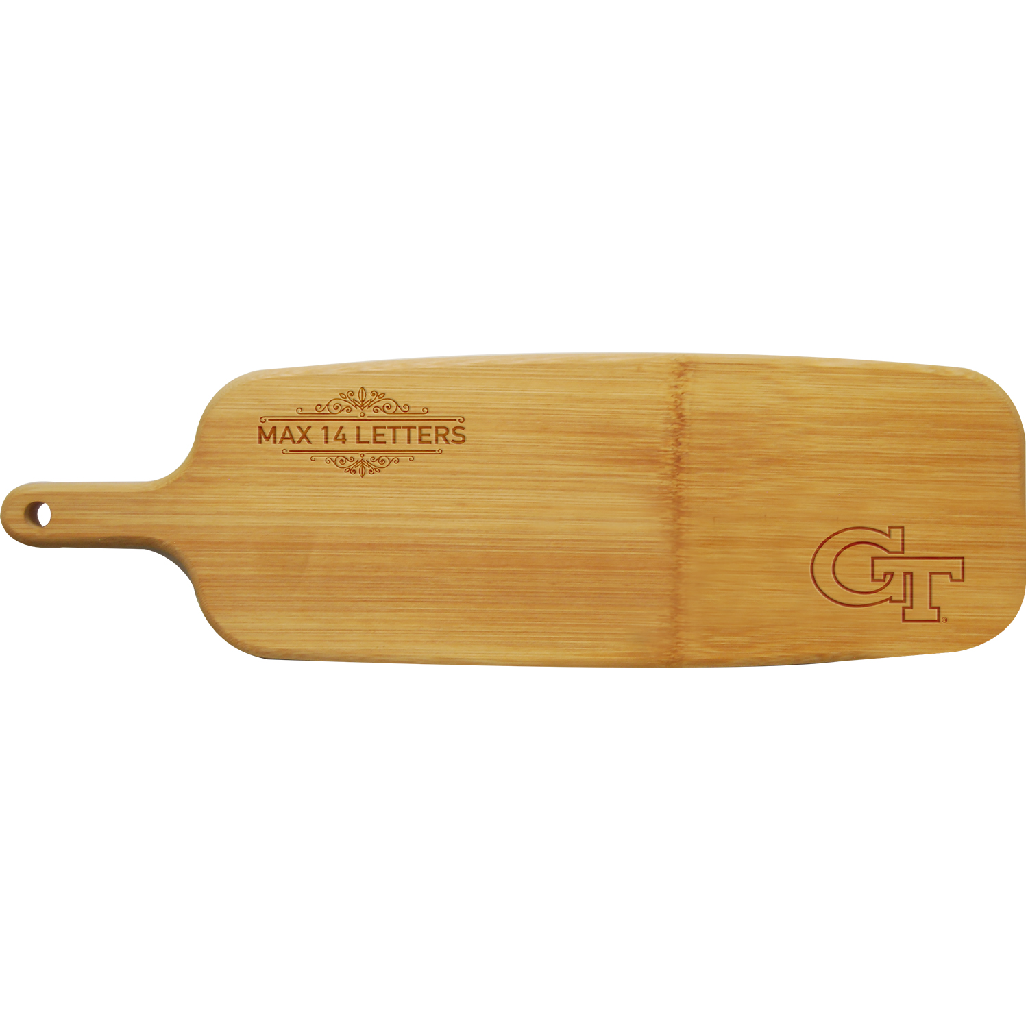 Georgia Tech Yellow Jackets Personalized Bamboo Paddle Serving Board