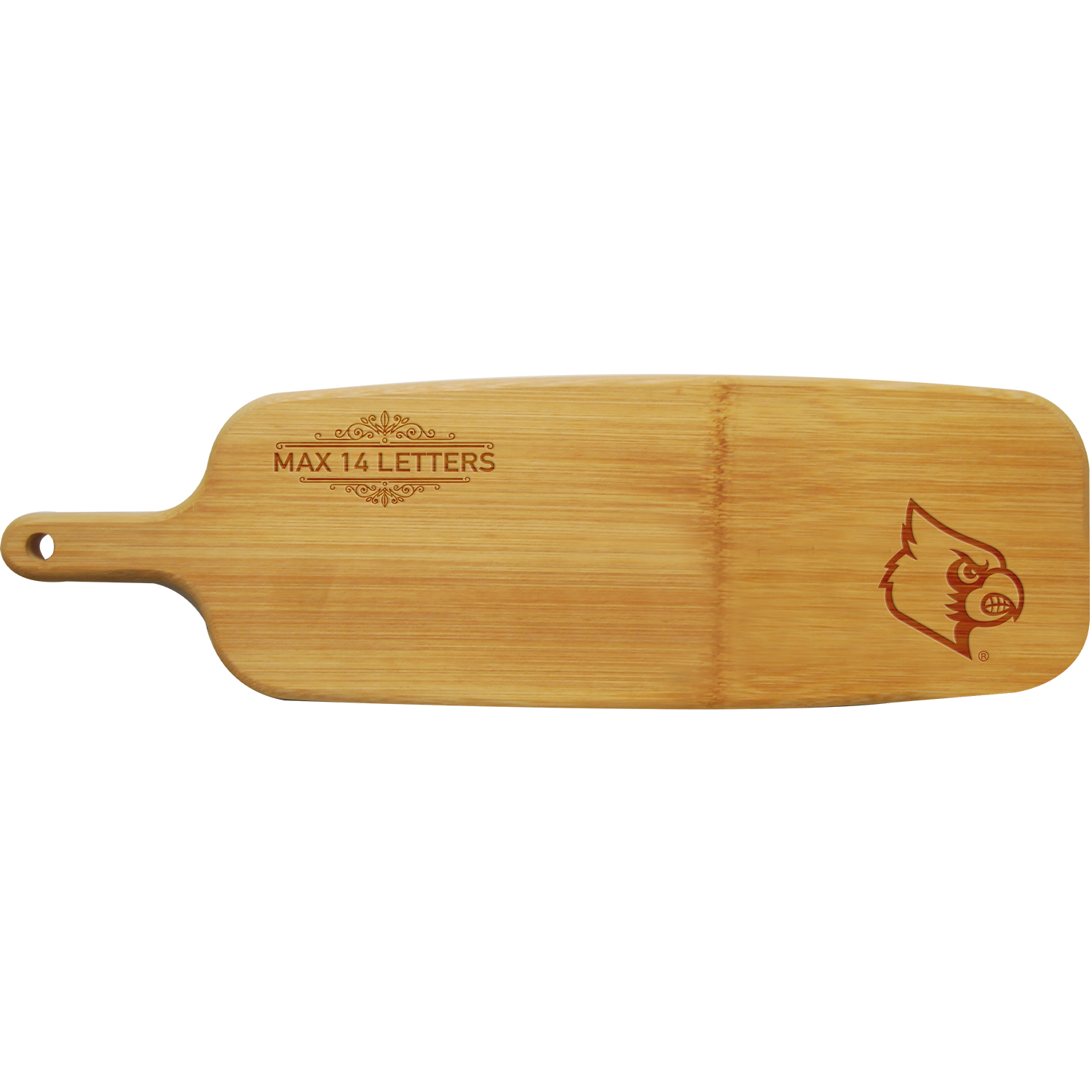 Louisville Cardinals Personalized Bamboo Paddle Serving Board