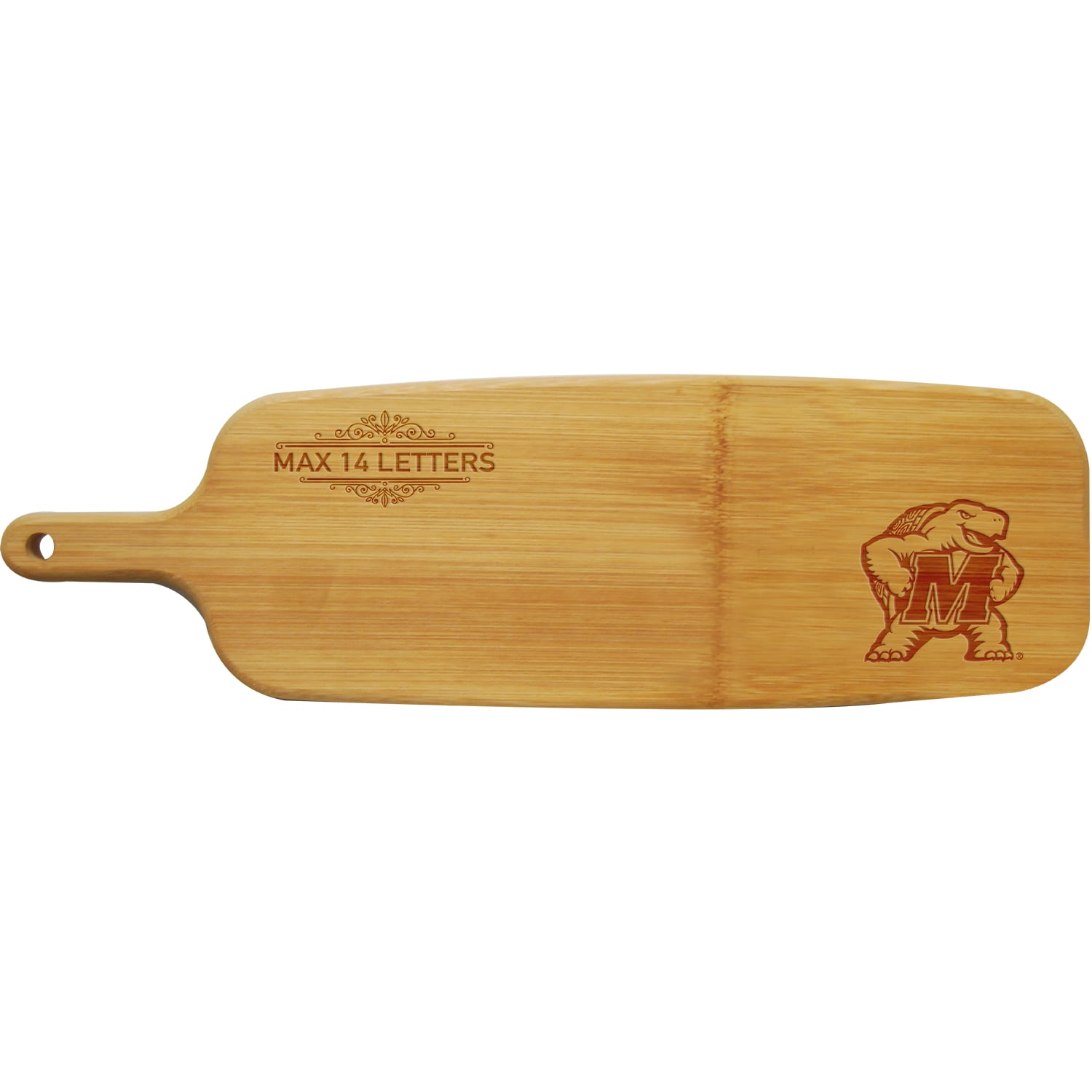 Maryland Terrapins Personalized Bamboo Paddle Serving Board