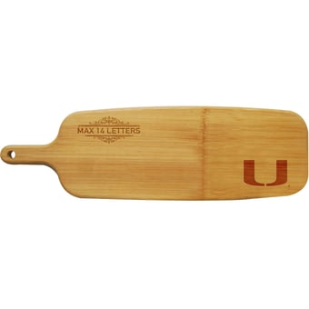 Miami Hurricanes Personalized Bamboo Paddle Serving Board