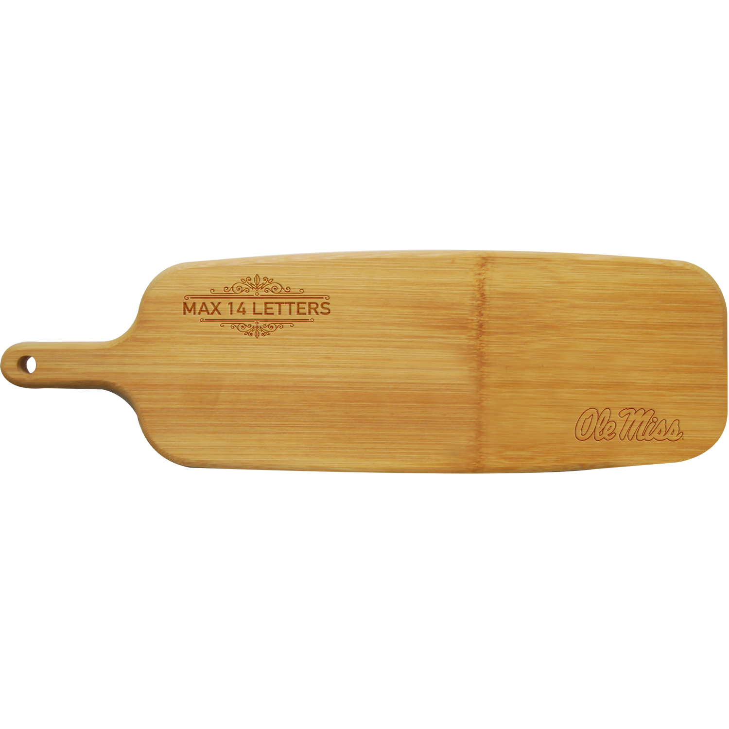 Ole Miss Rebels Personalized Bamboo Paddle Serving Board