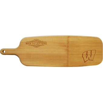 Wisconsin Badgers Personalized Bamboo Paddle Serving Board