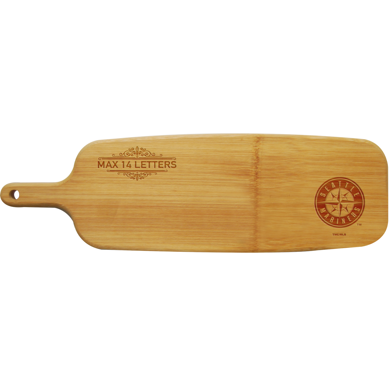 Seattle Mariners Personalized Bamboo Paddle Serving Board