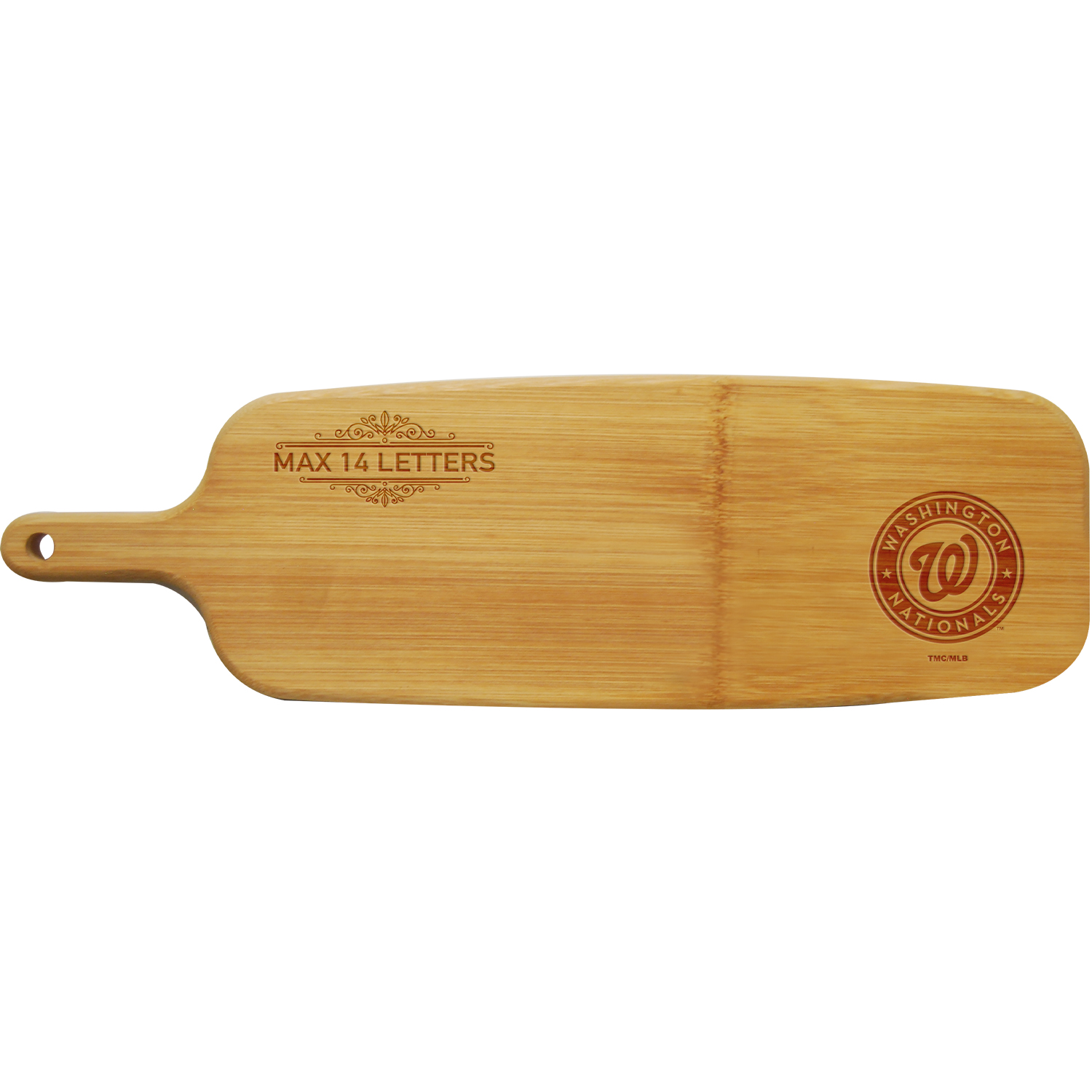 Washington Nationals Personalized Bamboo Paddle Serving Board