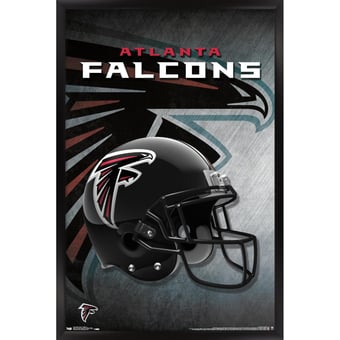 Atlanta Falcons 24.25'' x 35.75'' Framed Team Helmet Poster