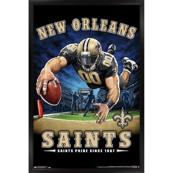 New Orleans Saints 24.25'' x 35.75'' Framed Mascot Endzone Poster
