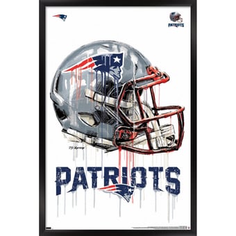 New England Patriots 24.25'' x 35.75'' Framed Helmet Poster