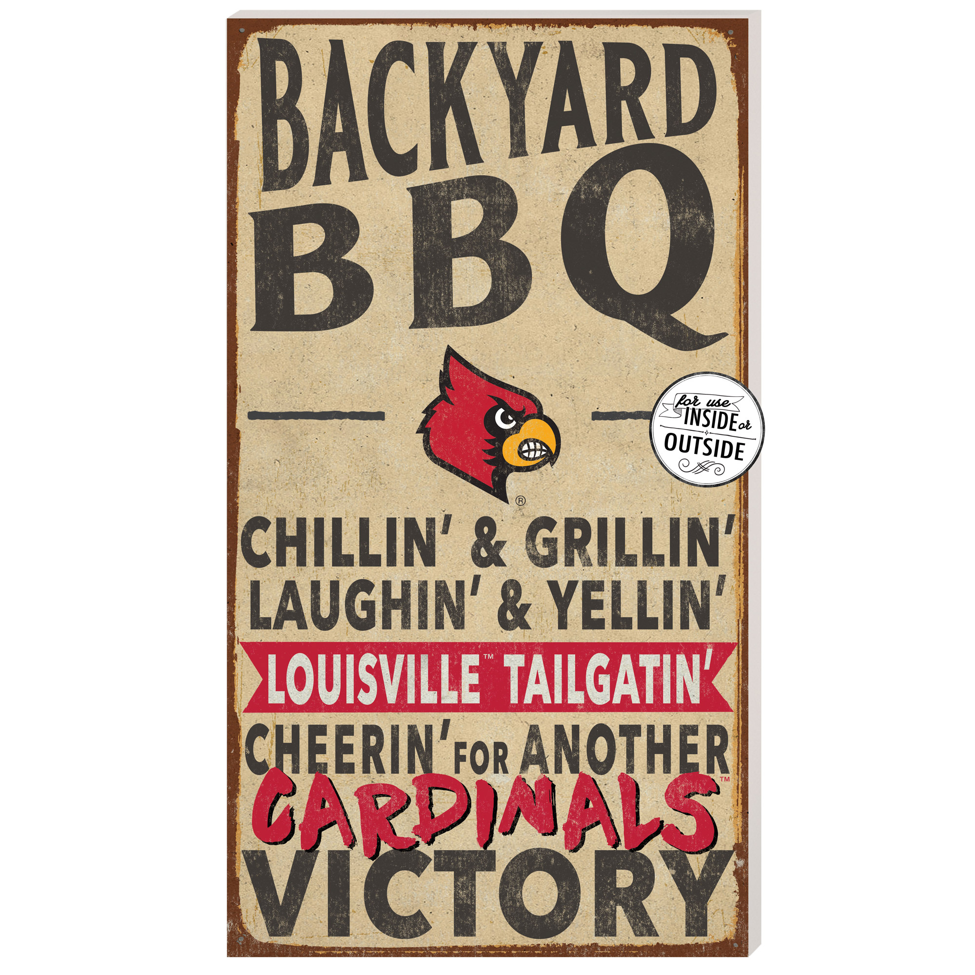 Louisville Cardinals 11'' x 20'' Indoor/Outdoor BBQ Sign