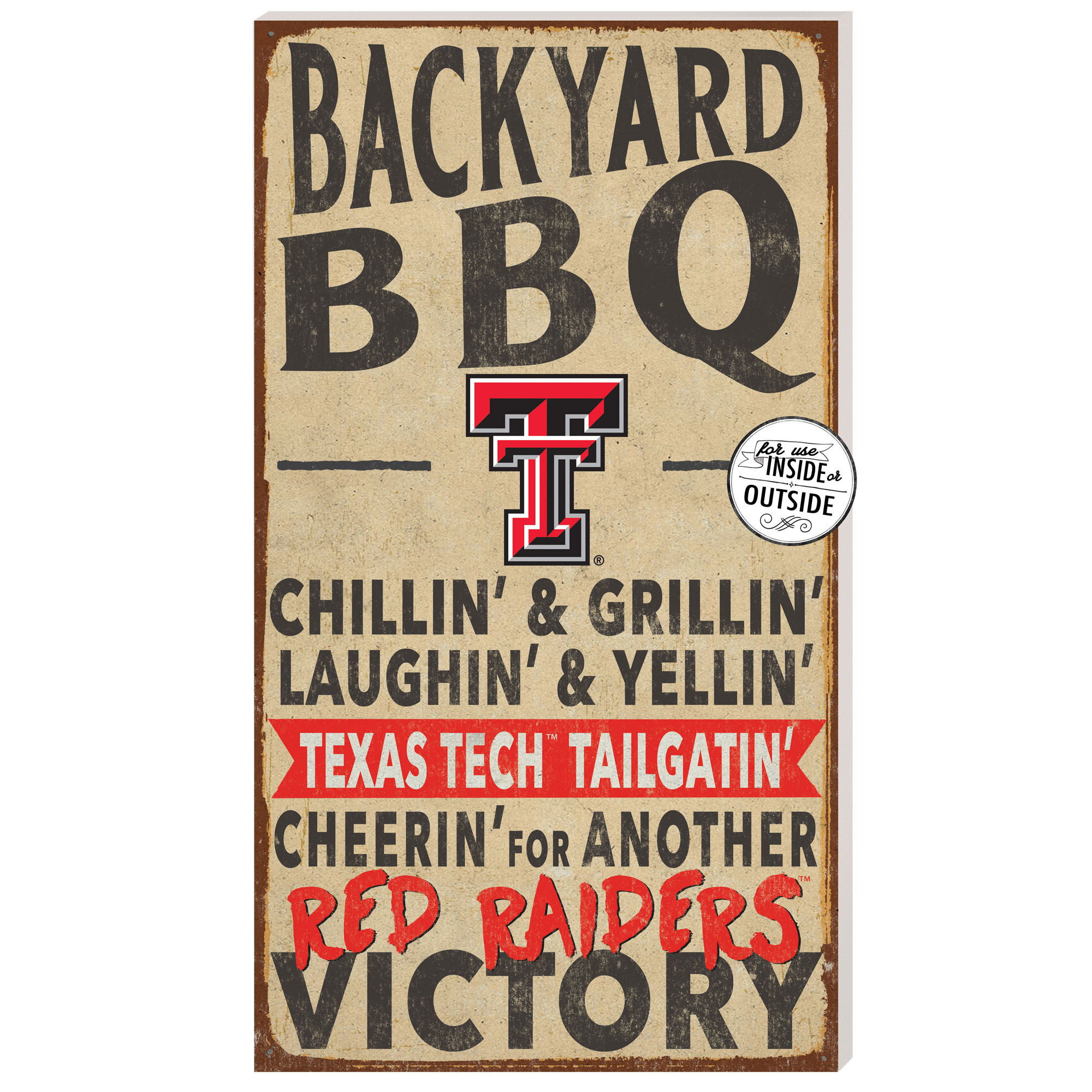 Texas Tech Red Raiders 11'' x 20'' Indoor/Outdoor BBQ Sign
