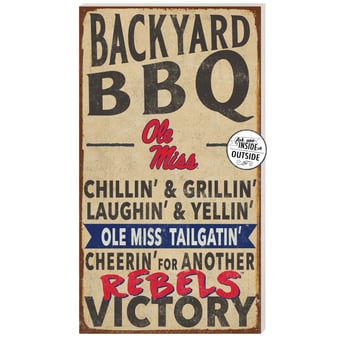 Ole Miss Rebels 11'' x 20'' Indoor/Outdoor BBQ Sign