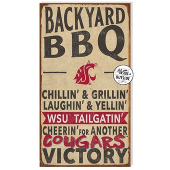 Washington State Cougars 11'' x 20'' Indoor/Outdoor BBQ Sign
