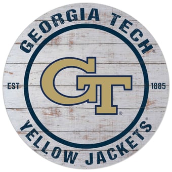 Georgia Tech Yellow Jackets 20'' x 20'' Indoor/Outdoor Weathered Circle Sign