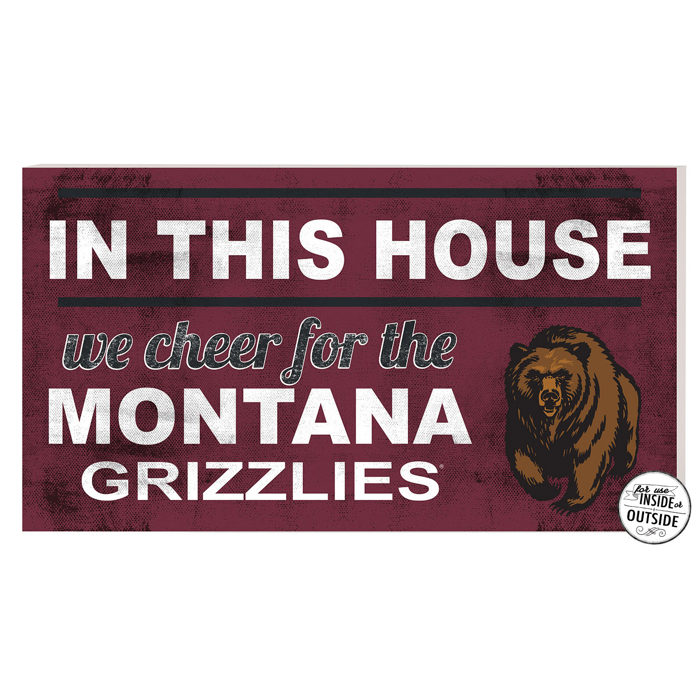Montana Grizzlies 11'' x 20'' Indoor/Outdoor In This House Sign