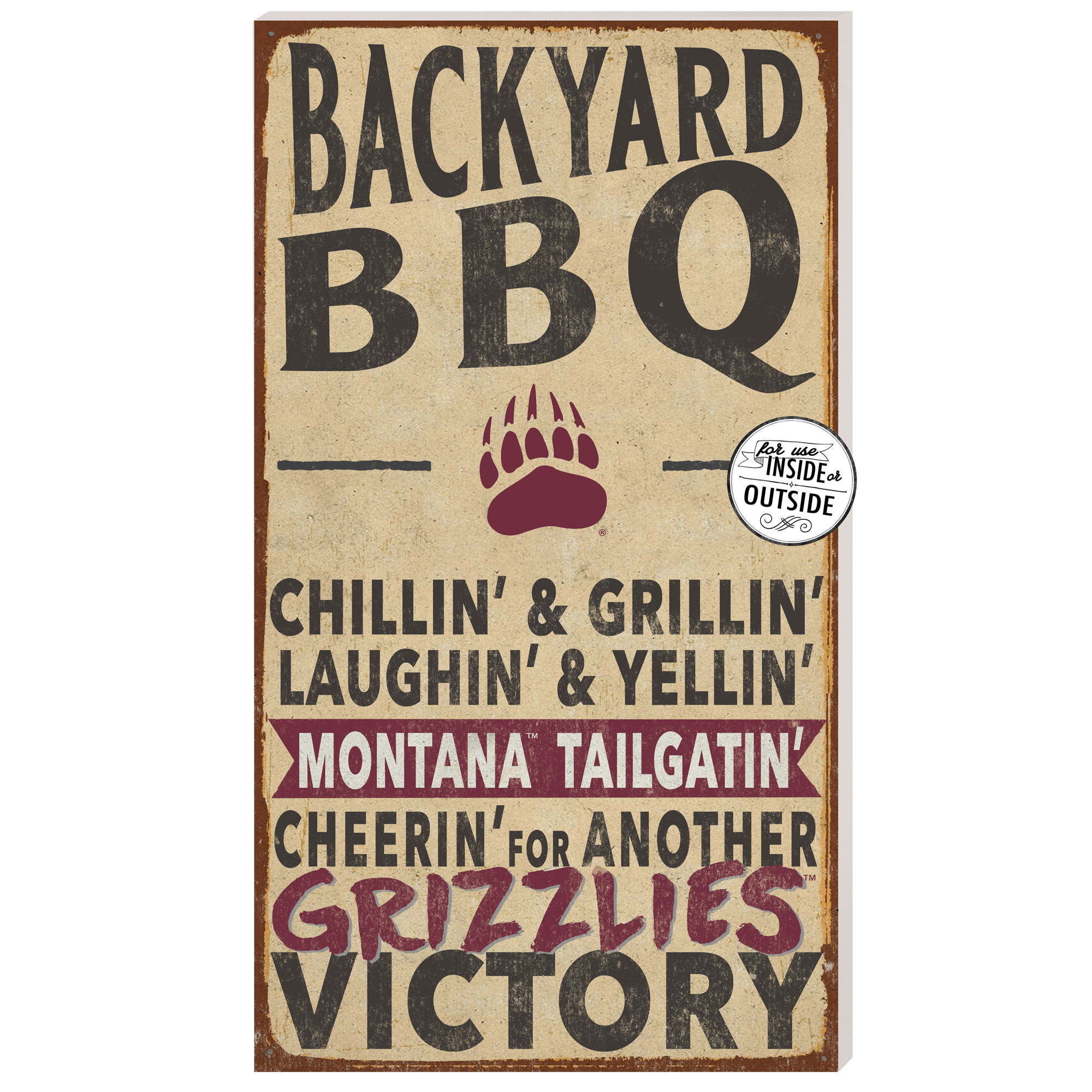 Montana Grizzlies 11” x 20” Indoor/Outdoor BBQ Sign Montana Grizzlies 11” x 20” Indoor/Outdoor BBQ Sign