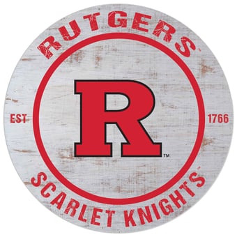 Rutgers Scarlet Knights 20'' x 20'' Indoor/Outdoor Weathered Circle Sign