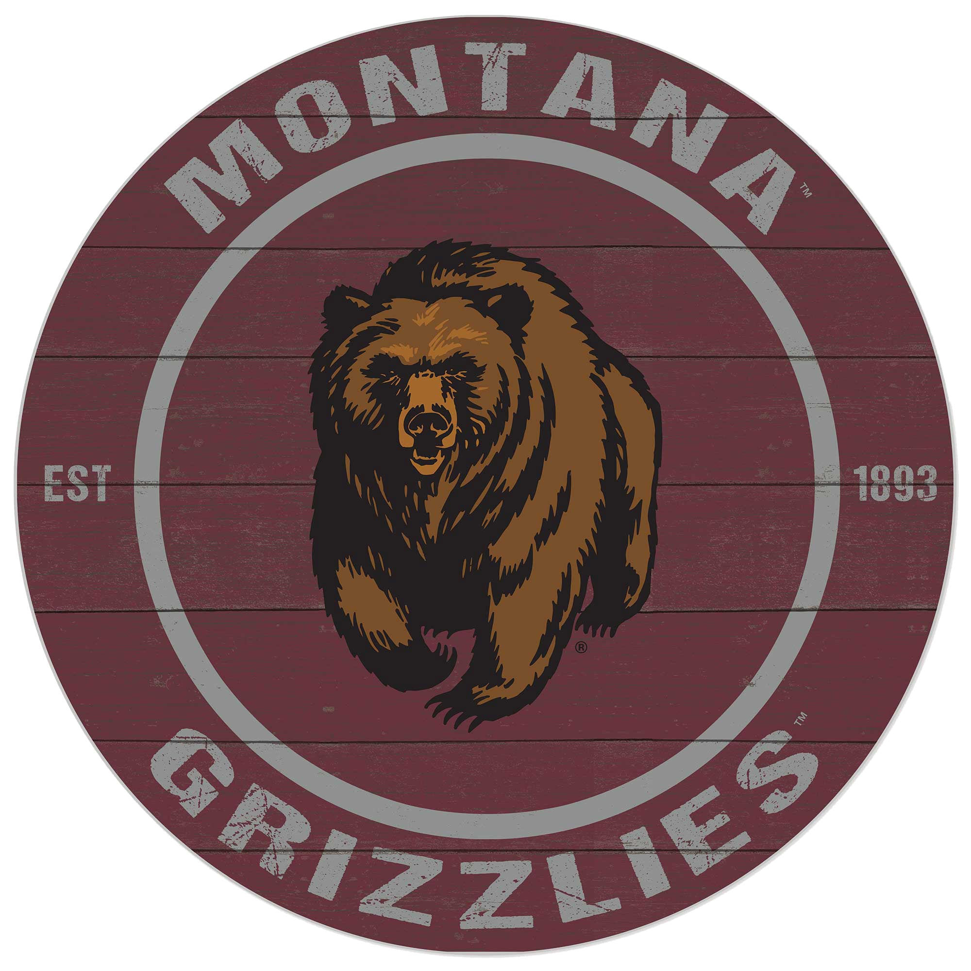 Montana Grizzlies 20'' x 20'' Indoor/Outdoor Circle Sign