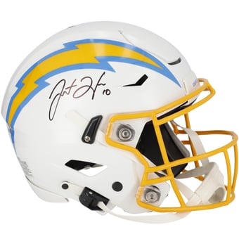 Justin Herbert Los Angeles Chargers Autographed Riddell Speed Flex Authentic Helmet