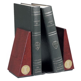 Illinois Fighting Illini Rosewood Bookends