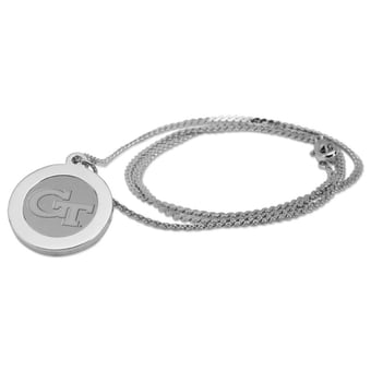 Silver Georgia Tech Yellow Jackets 18'' Pendant Necklace