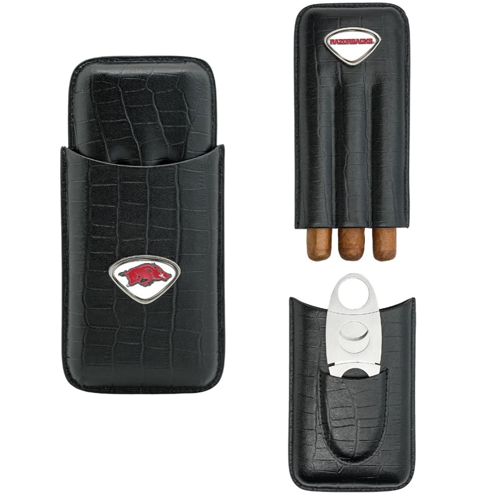 Black Arkansas Razorbacks Cigar Case