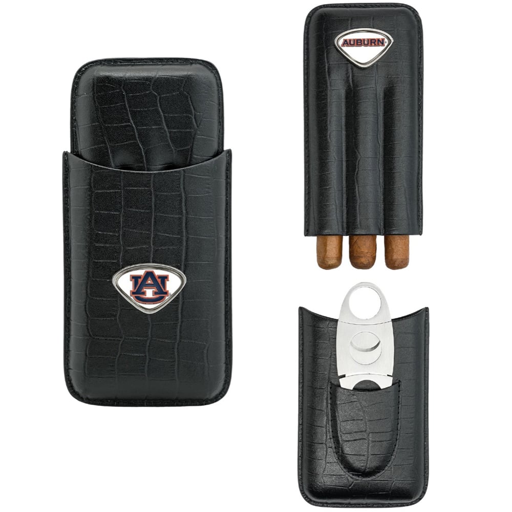 Black Auburn Tigers Cigar Case