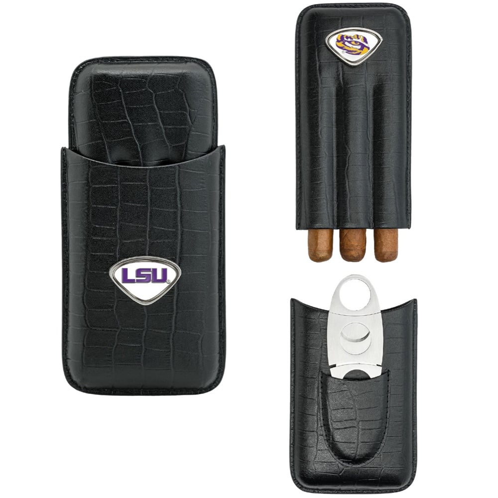 Black LSU Tigers Cigar Case