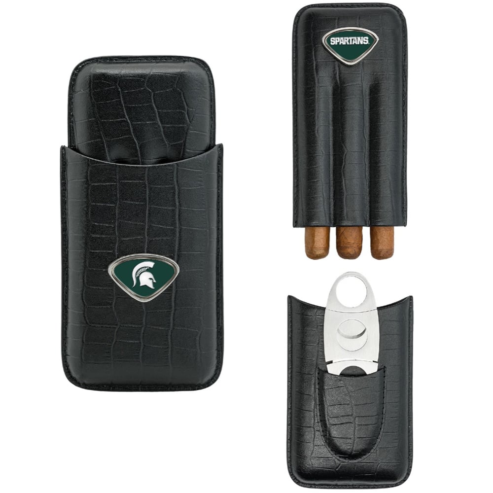 Black Michigan State Spartans Cigar Case