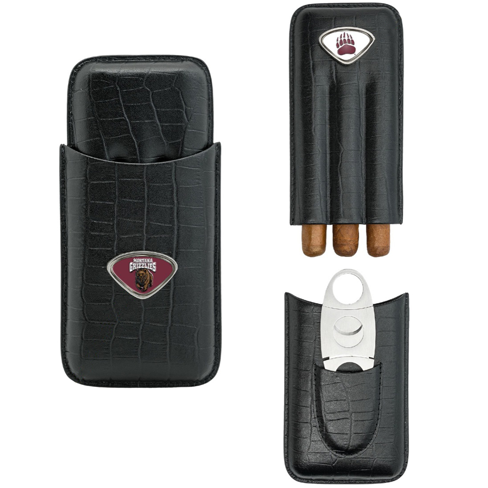 Black Montana Grizzlies Cigar Case
