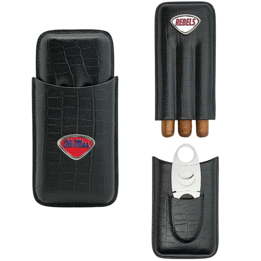 Black Ole Miss Rebels Cigar Case