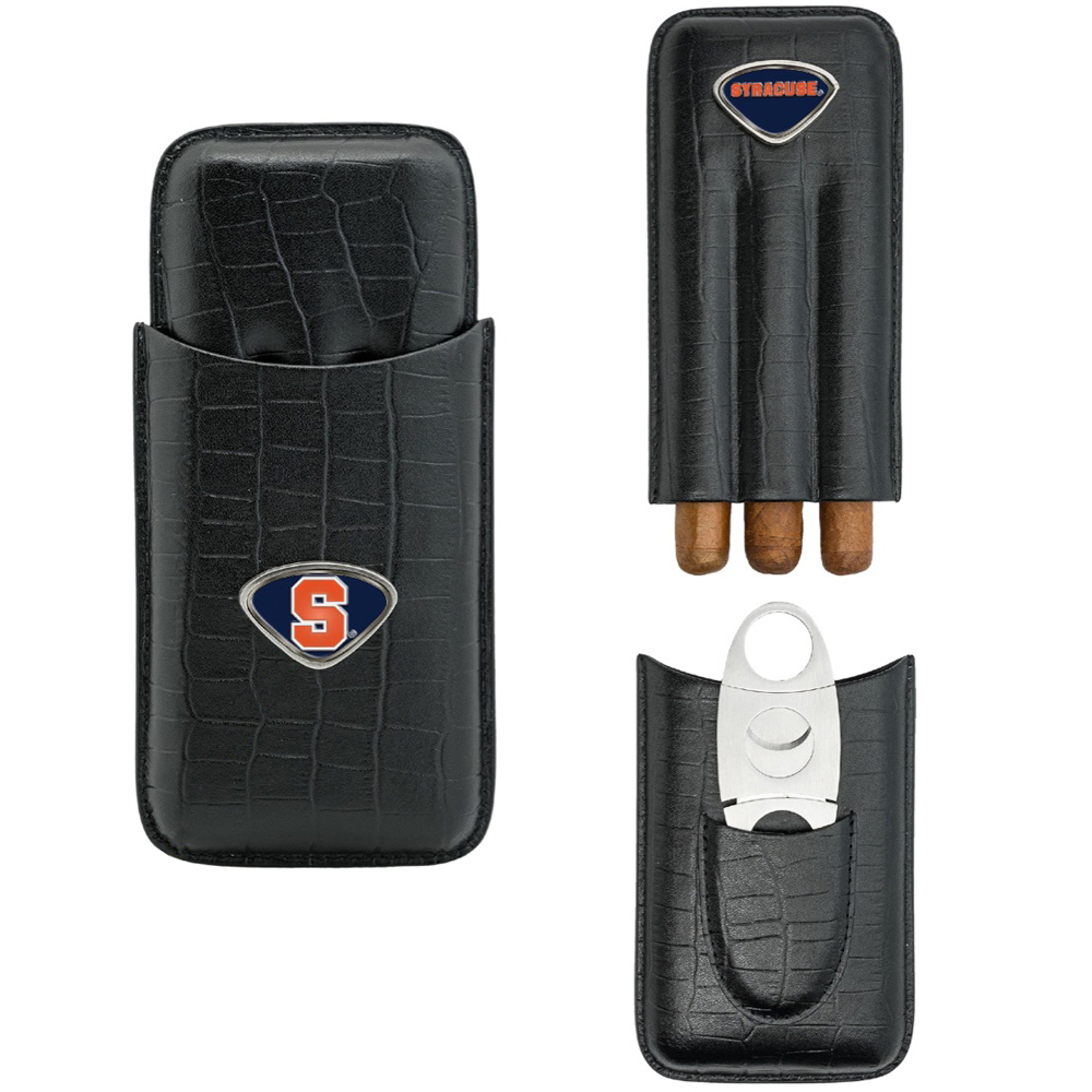 Black Syracuse Orange Cigar Case