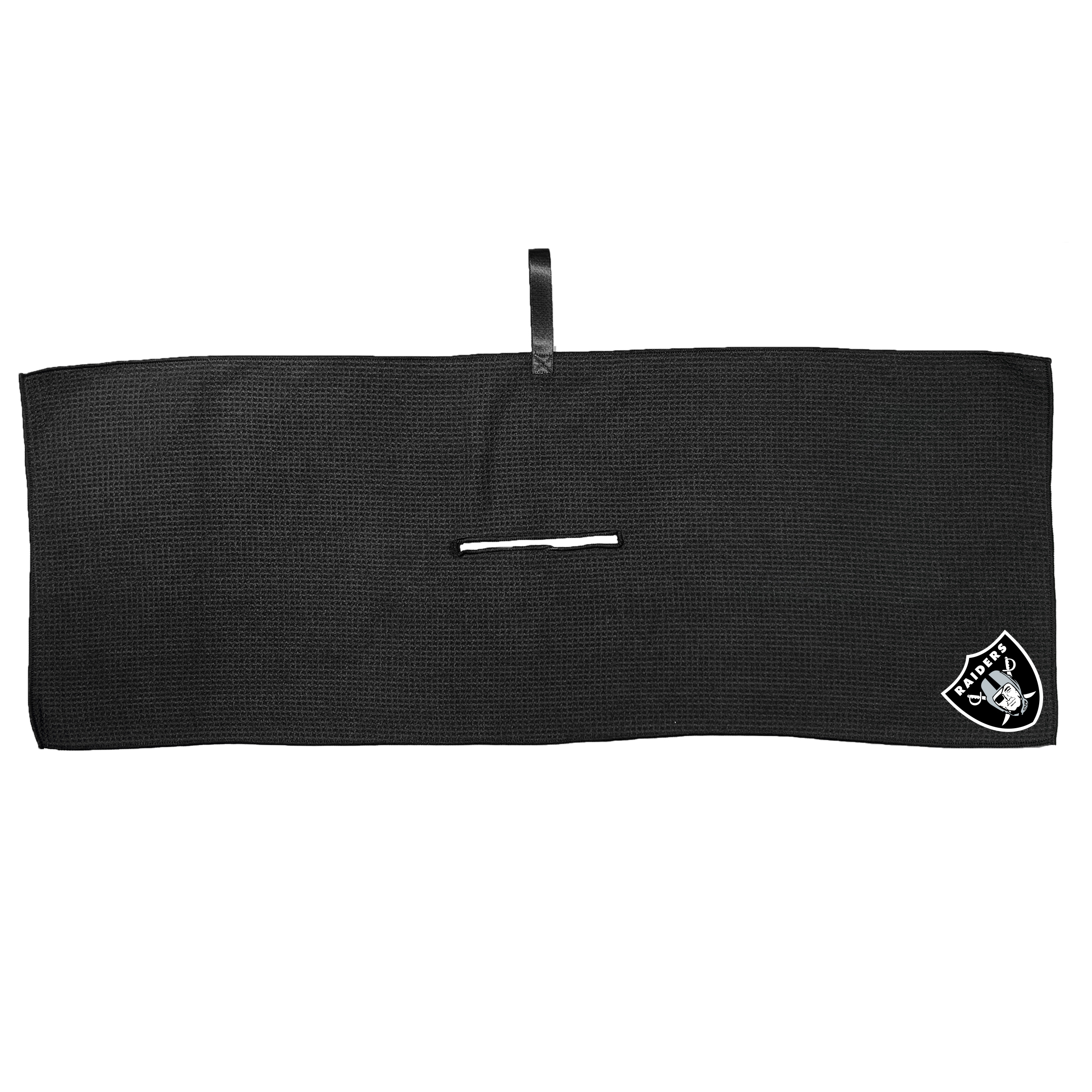 Black Las Vegas Raiders 16” x 40” Microfiber Golf Towel Black Las Vegas Raiders 16” x 40” Microfiber Golf Towel