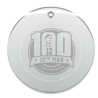 Texas A&M Aggies 12th Man Centennial 3'' Glass Round Ornament